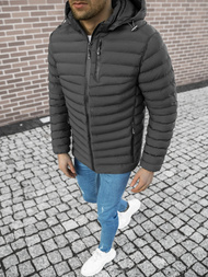 Kurtka zimowa męska pikowana grafitowa OZONEE JS/M13057/105Z