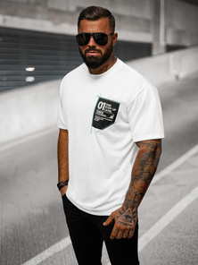 T-shirt męski biały OZONEE O/3C333