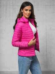 Kurtka damska pikowana różowa OZONEE O/H117Z