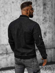 Kurtka męska jeansowa czarna OZONEE NB/MJ509NZ