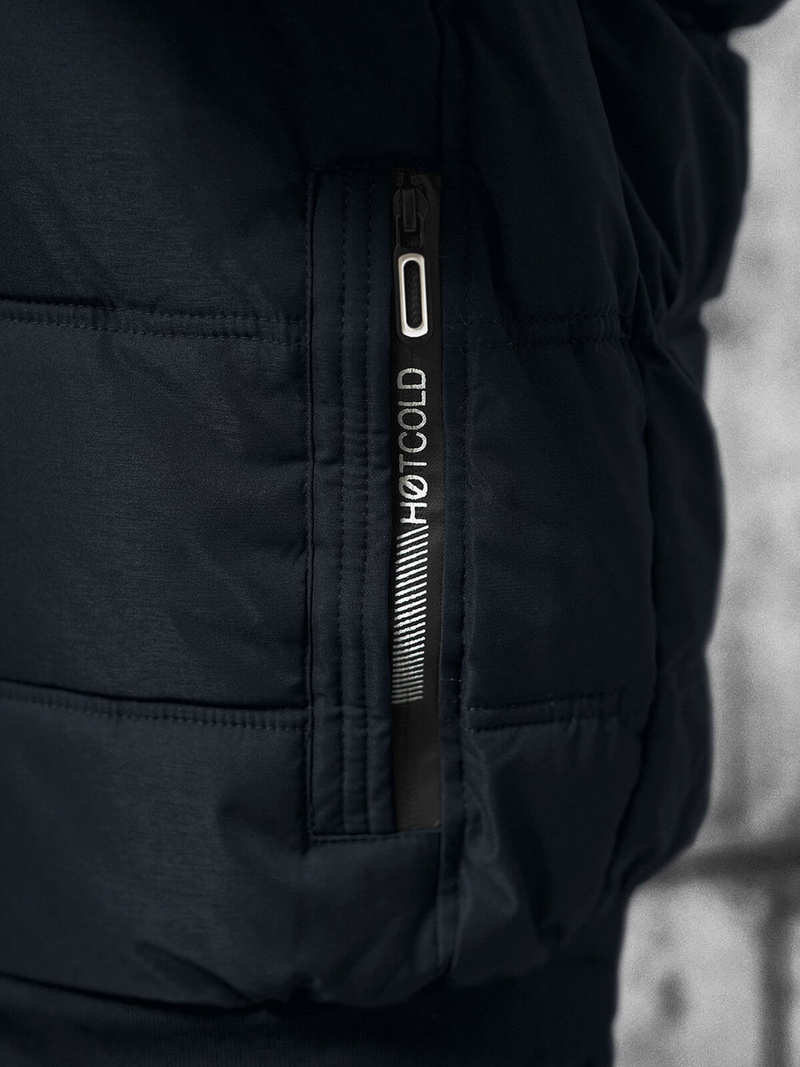 Kamizelka męska z kapturem granatowa OZONEE JS/84M3027/215