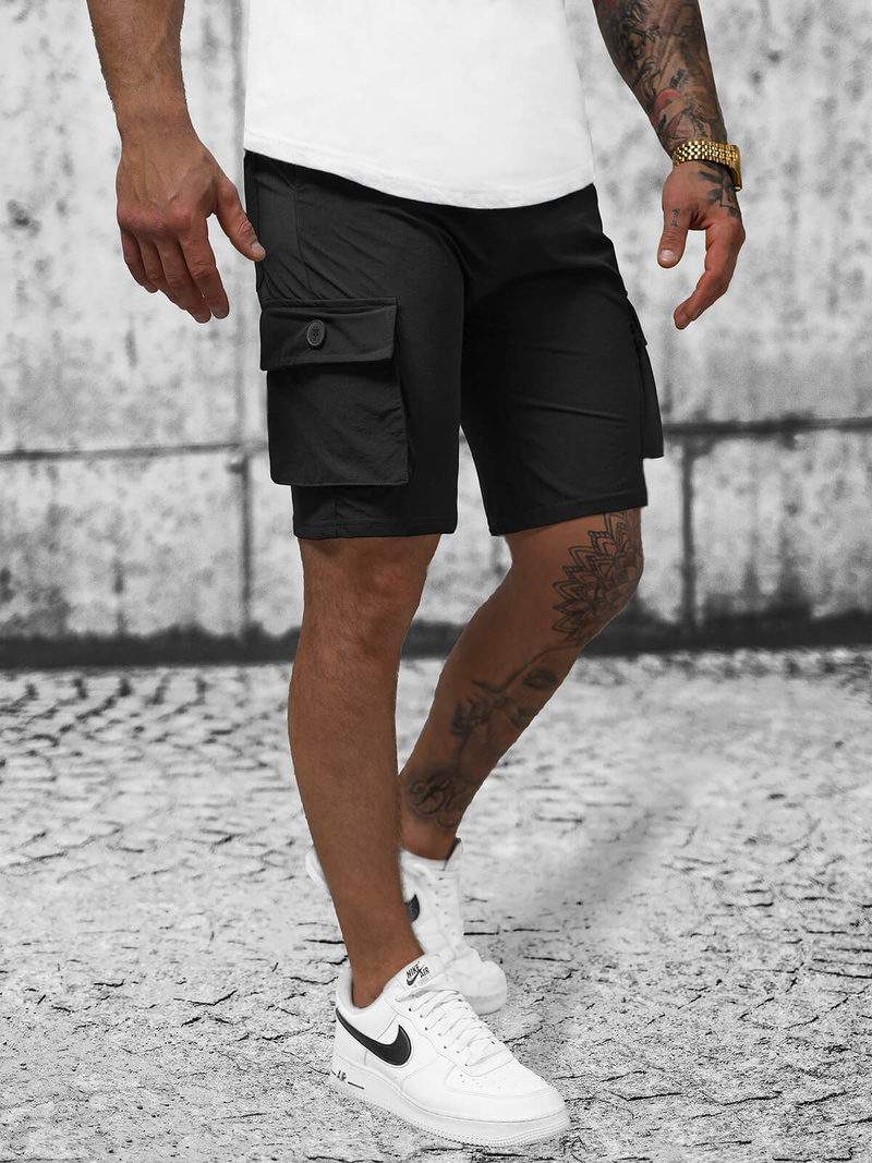 Шорти джинові чоловічі чорнi OZONEE T/DC469Z