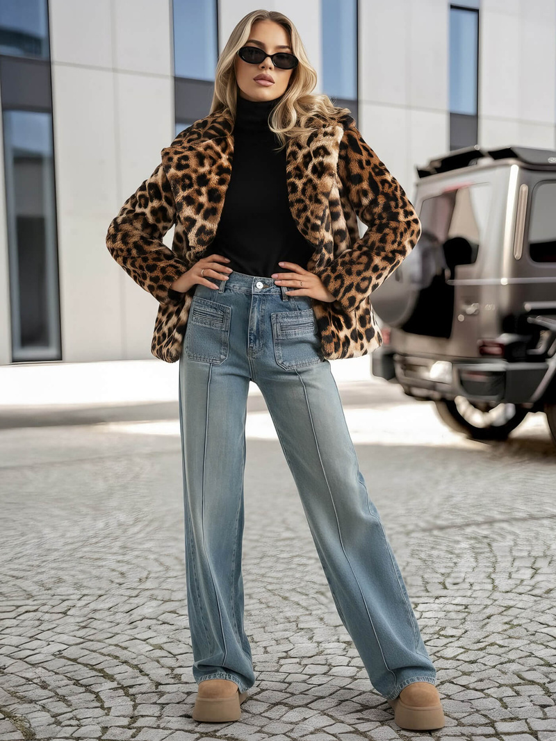 Жіноча куртка бежево-коричнева OZONEE JS/61M8500/158