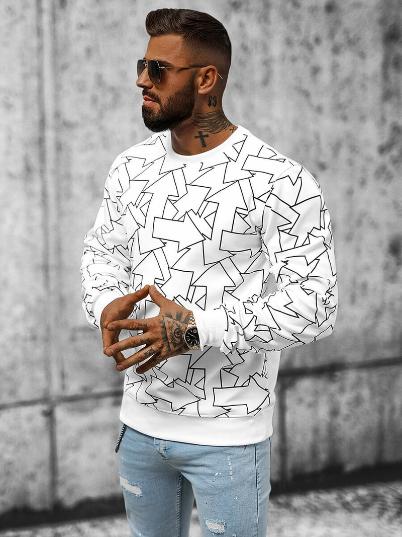 Bluza męska biała OZONEE JS/8B1111/1