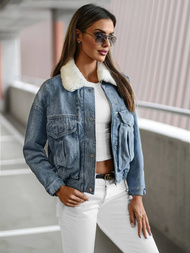 Жіноча джинсова куртка cиня OZONEE O/Z02Z