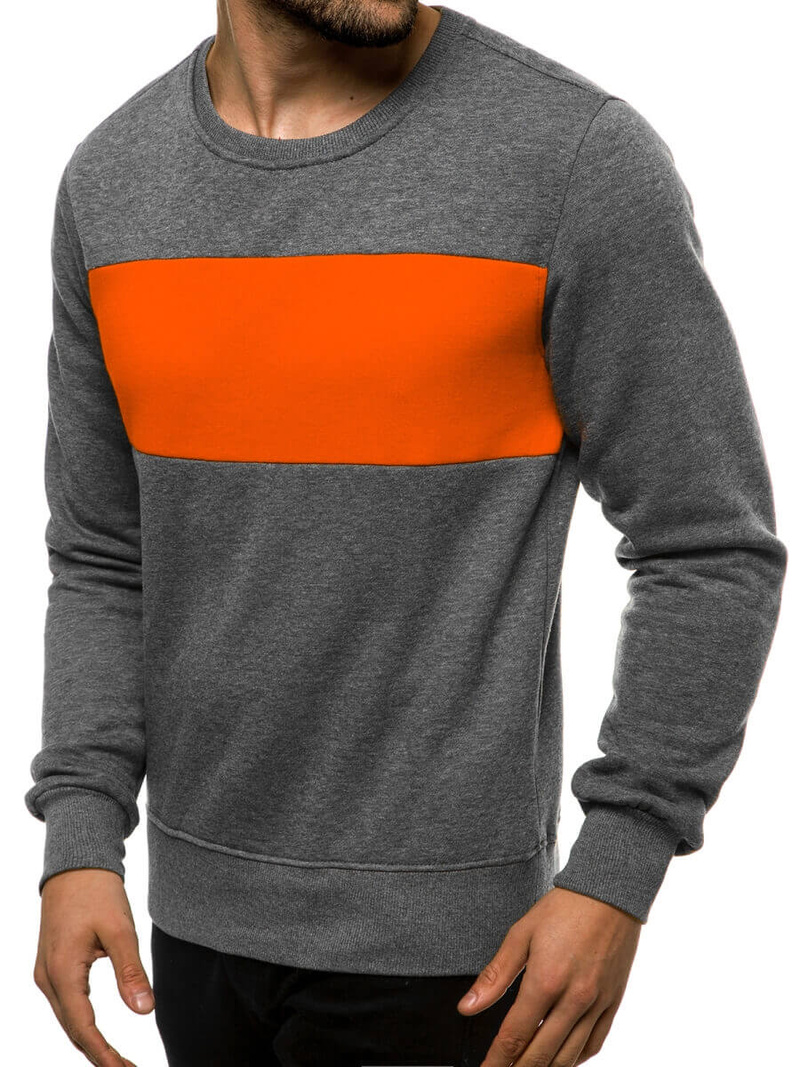 Bluza męska grafitowo-pomarańczowa OZONEE JS/2021/32