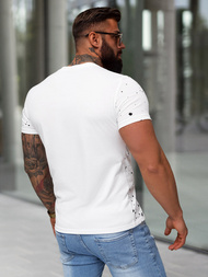 T-shirt męski slim fit biały OZONEE JS/8B1389/1
