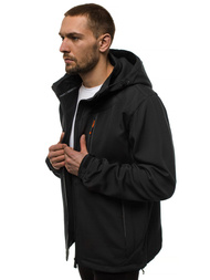 Kurtka softshell męska z kapturem czarno-pomarańczowa OZONEE GE/12266Z