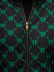 Komplet dresowy męski czarno-zielony OZONEE O/12136