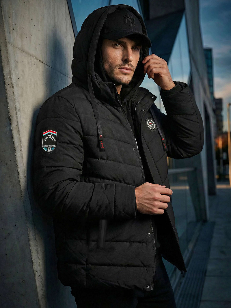 Kurtka męska pikowana czarna OZONEE JS/31M5081/392