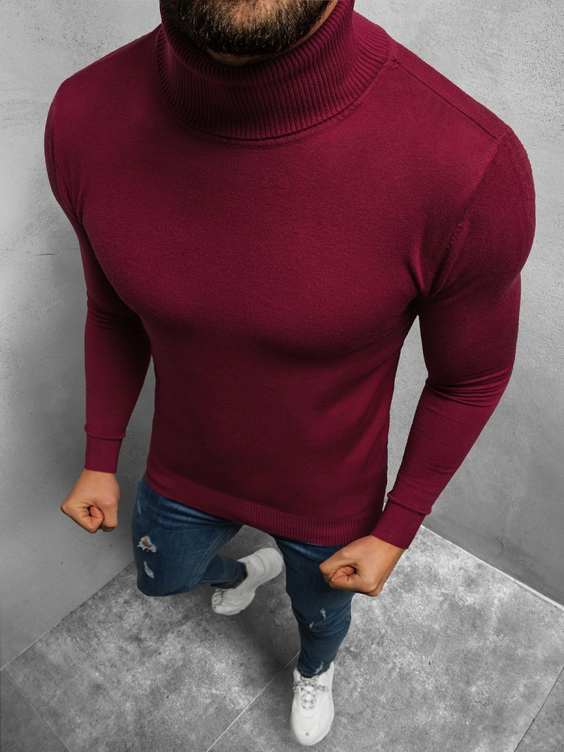 Sweter męski golf bordowy OZONEE TMK/YY02/15Z