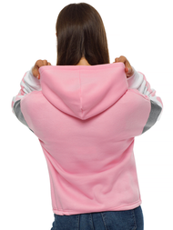 Bluza z kapturem damska jasnoróżowa OZONEE JS/KSW2025
