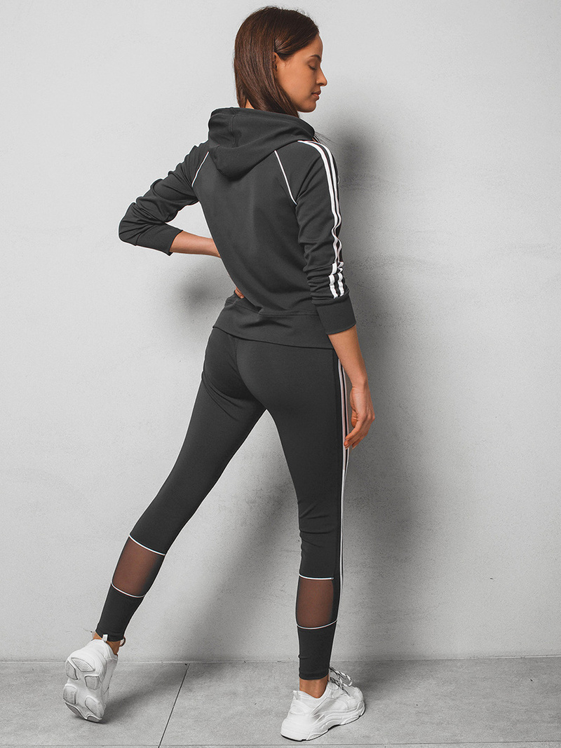 Komplet sportowy dwuczęściowy damski grafitowy OZONEE JS/HD070/2Z