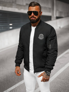 Kurtka męska bomberka czarna OZONEE JS/84M3036/392