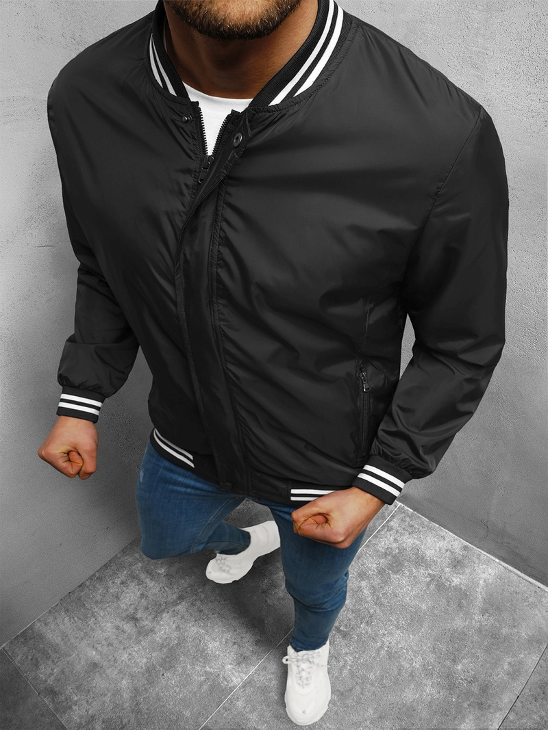 Kurtka przejściowa męska bomberka czarna OZONEE JS/8M98/3