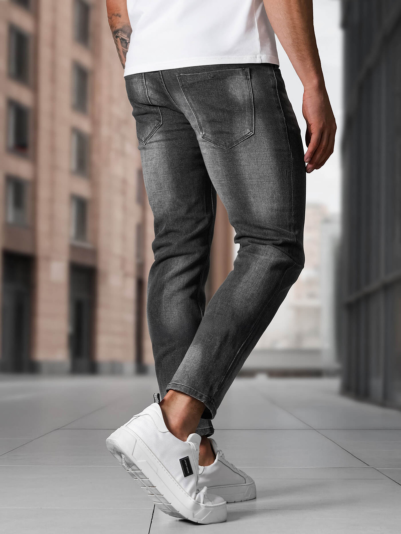 Spodnie jeansowe męskie slim fit grafitowe OZONEE NB/MP0199GSZ