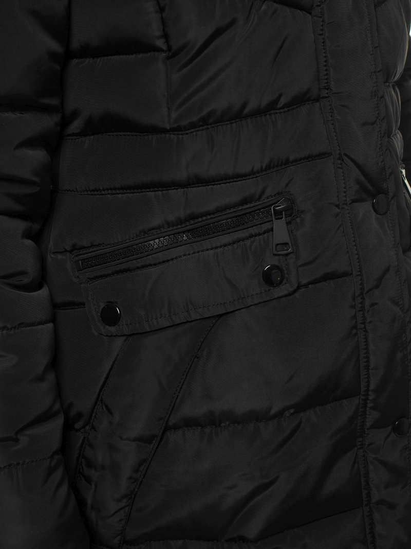 Kurtka zimowa damska parka z futerkiem czarna OZONEE O/M1556/1