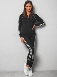 Komplet sportowy dwuczęściowy damski czarny OZONEE JS/HD070/1Z