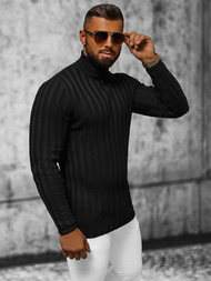 Sweter męski golf czarny OZONEE L/2300Z