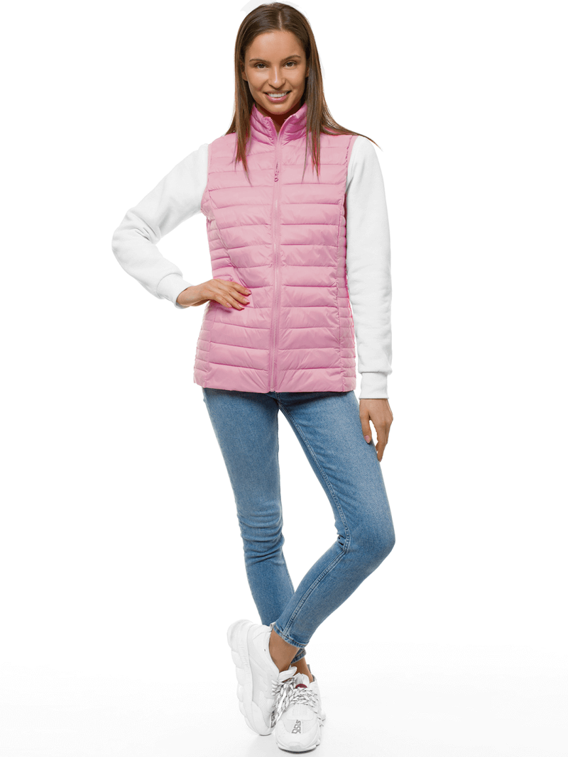 Kamizelka damska pikowana pudrowa OZONEE JS/M23038/354