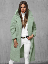 Płaszcz zimowy damski polarowy miętowy OZONEE O/Z01