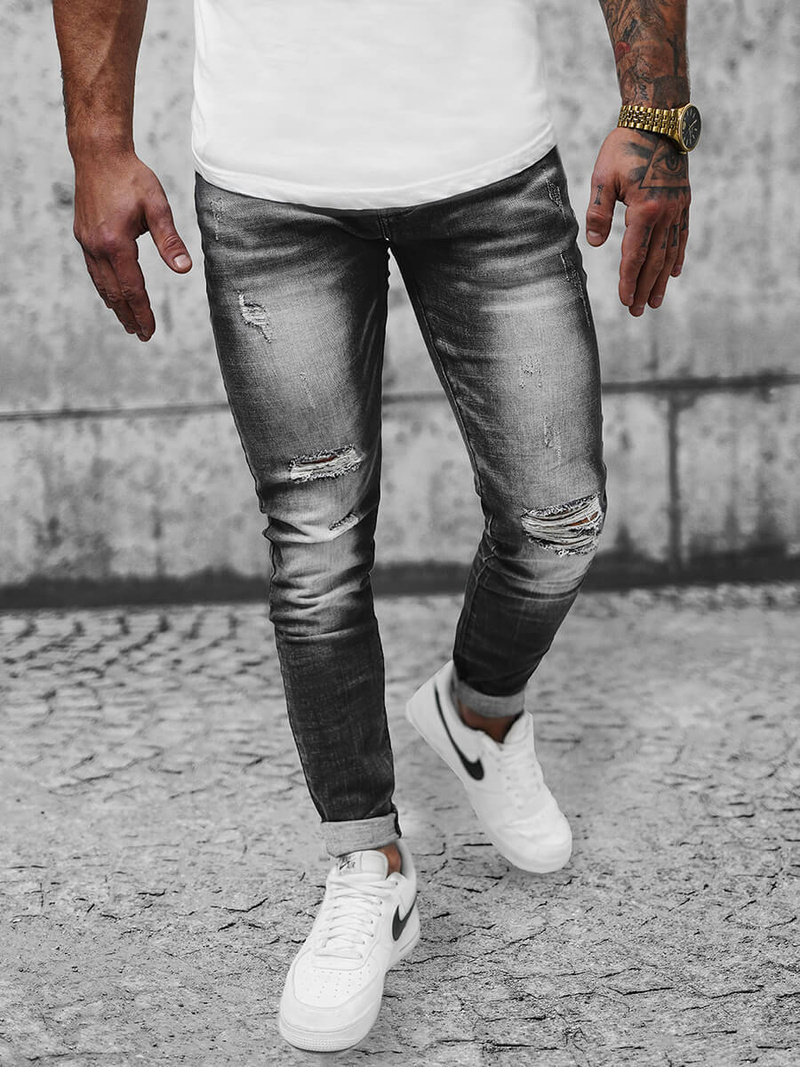 Spodnie jeansowe męskie czarne OZONEE NB/MP0024NZ