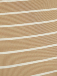 T-shirt damski w paski beżowy OZONEE JS/96T659/6