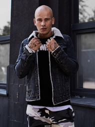 Kurtka męska jeans grafitowa OZONEE JB/JP1109Z