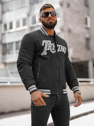 Куртка бомбер чоловіча чорна OZONEE JS/84M3013/392Z