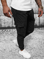 Чоловічі штани джоггери чорнi OZONEE O/PAN23023