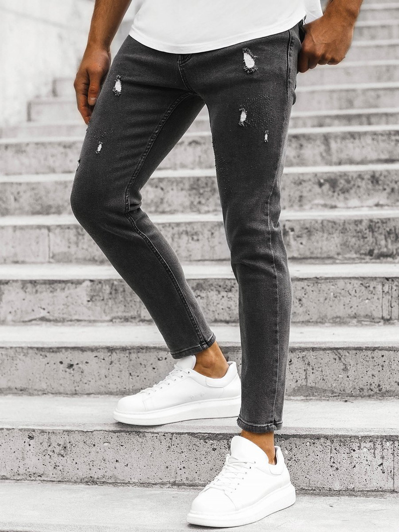 Spodnie jeansowe męskie grafitowe OZONEE DP/589/R3