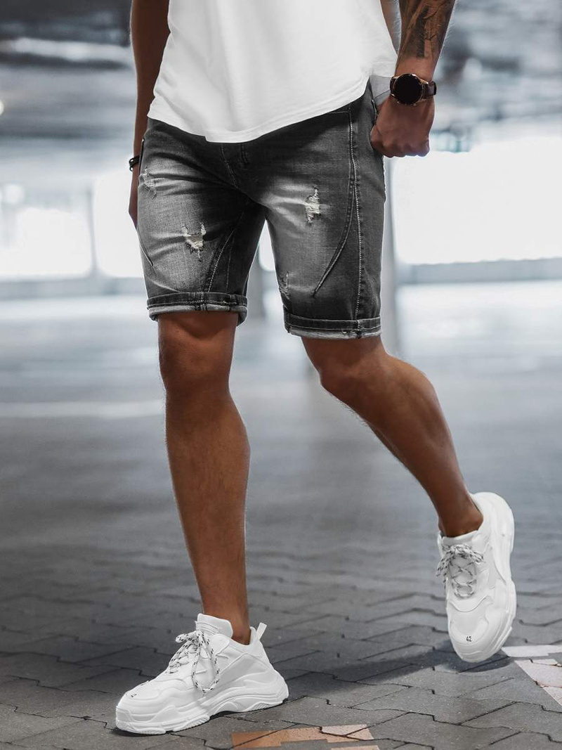 Spodenki męskie jeansowe czarne OZONEE NB/MP0040NZ