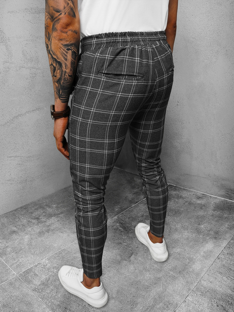 Spodnie męskie chino materiałowe grafitowe OZONEE DJ/2279/22