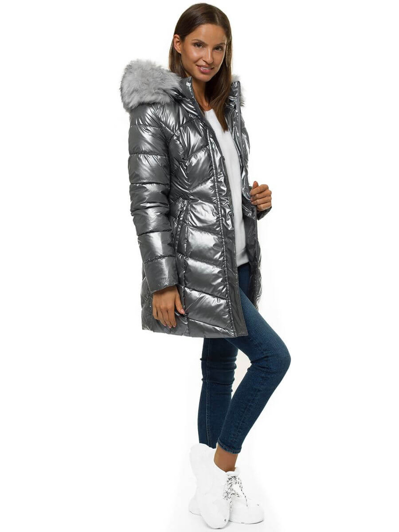 Куртка жіноча срібляста OZONEE O/DK026/24