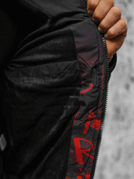 Kurtka zimowa męska pikowana czarno-czerwona OZONEE JS/27M8102