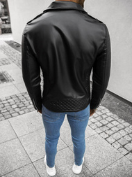 Kurtka skórzana męska ramoneska czarna OZONEE O/5629