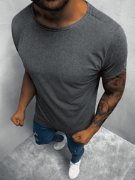 T-Shirt męski bez nadruku grafitowy OZONEE O/BL83