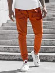 Spodnie męskie chino joggery ciemny-camel OZONEE G/11144
