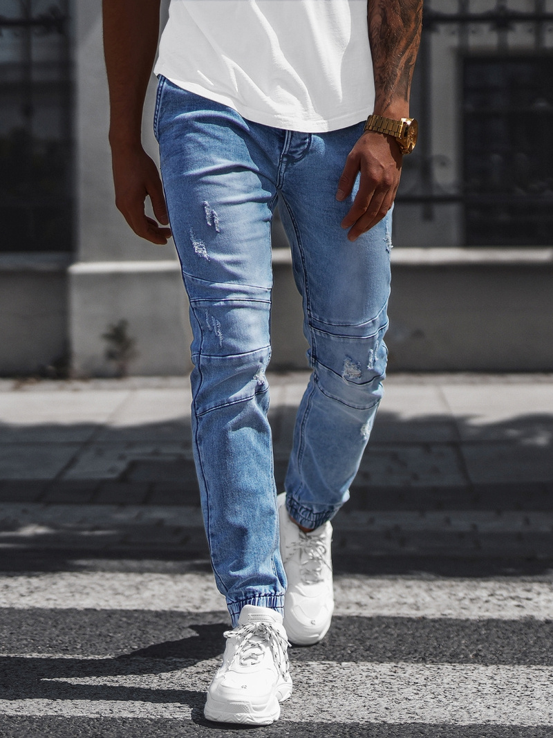 Чоловічі джинси джоггери Яскраво-Синi OZONEE NB/MP0073BC