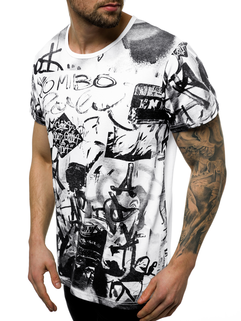 T-Shirt męski biały OZONEE JS/KS1987