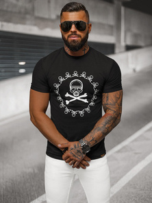 T-shirt męski slim fit czarny OZONEE NB/MT3068
