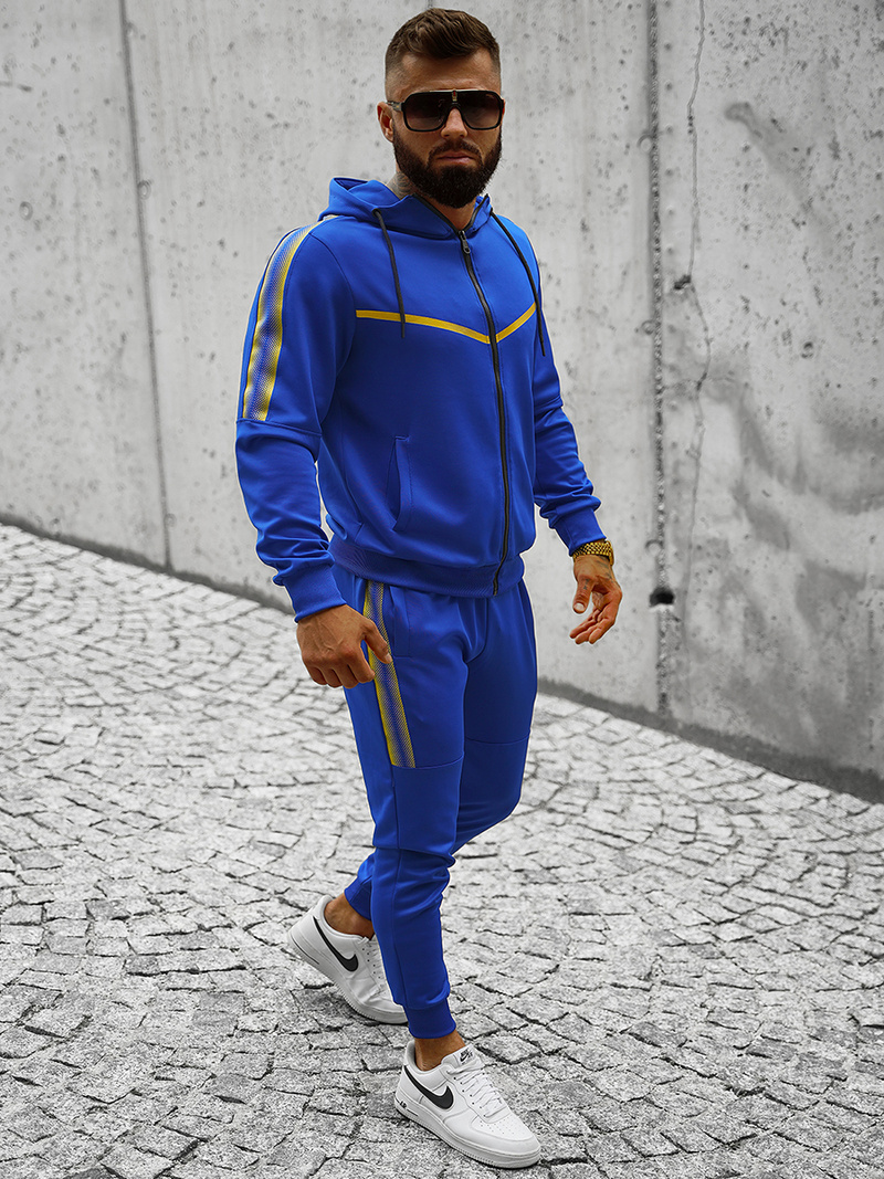 Komplet dresowy męski niebieski OZONEE JS/C8117