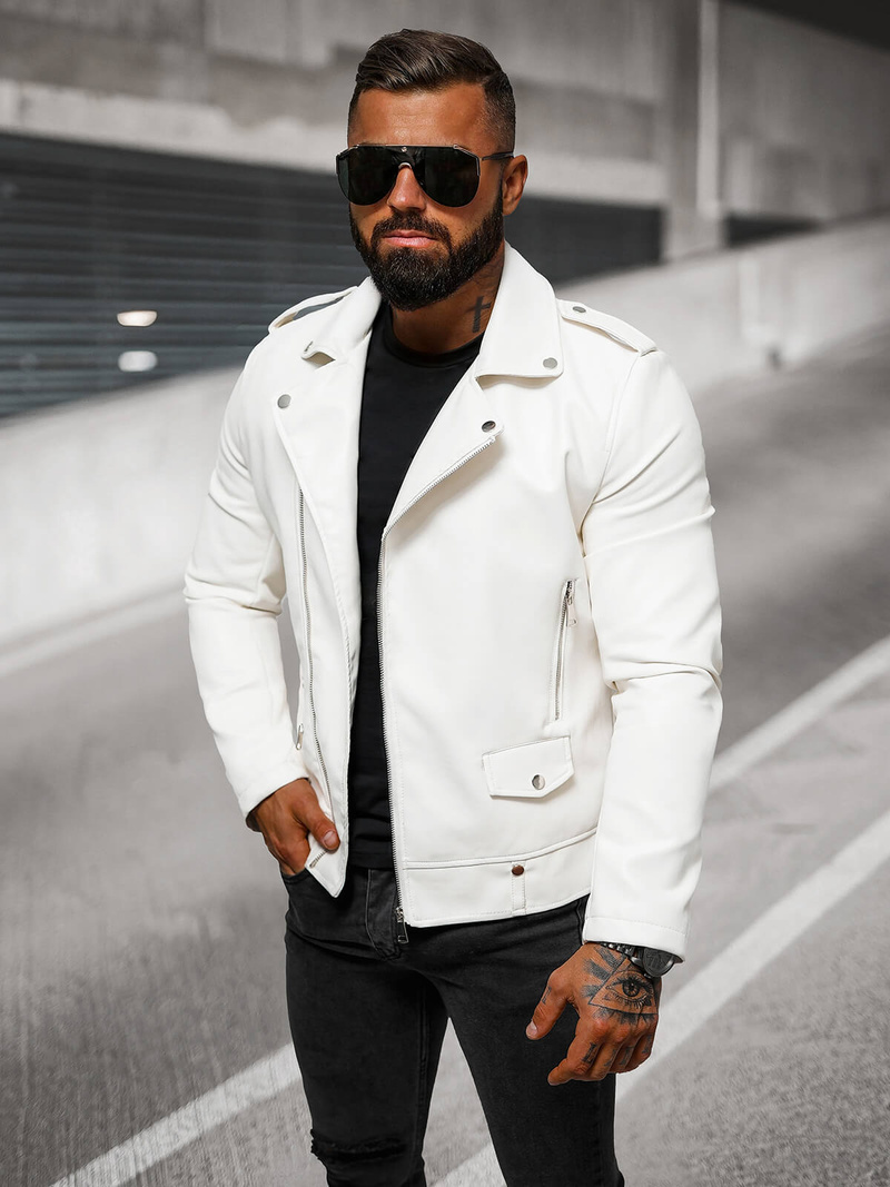 Чоловіча шкіряна куртка Бiла OZONEE O/88121