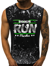 T-Shirt bez rękawów męski czarny OZONEE JS/KS2075