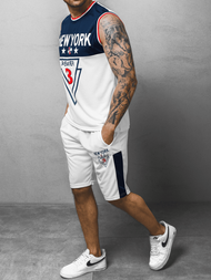 Komplet męski koszykarski biały OZONEE JS/68C10169