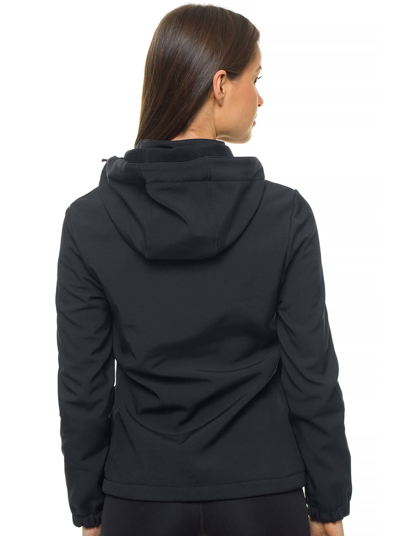 Kurtka softshell damska z kapturem czarna OZONEE JS/HH028/1