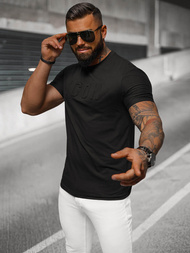 T-shirt męski slim fit czarny OZONEE NB/MT3111