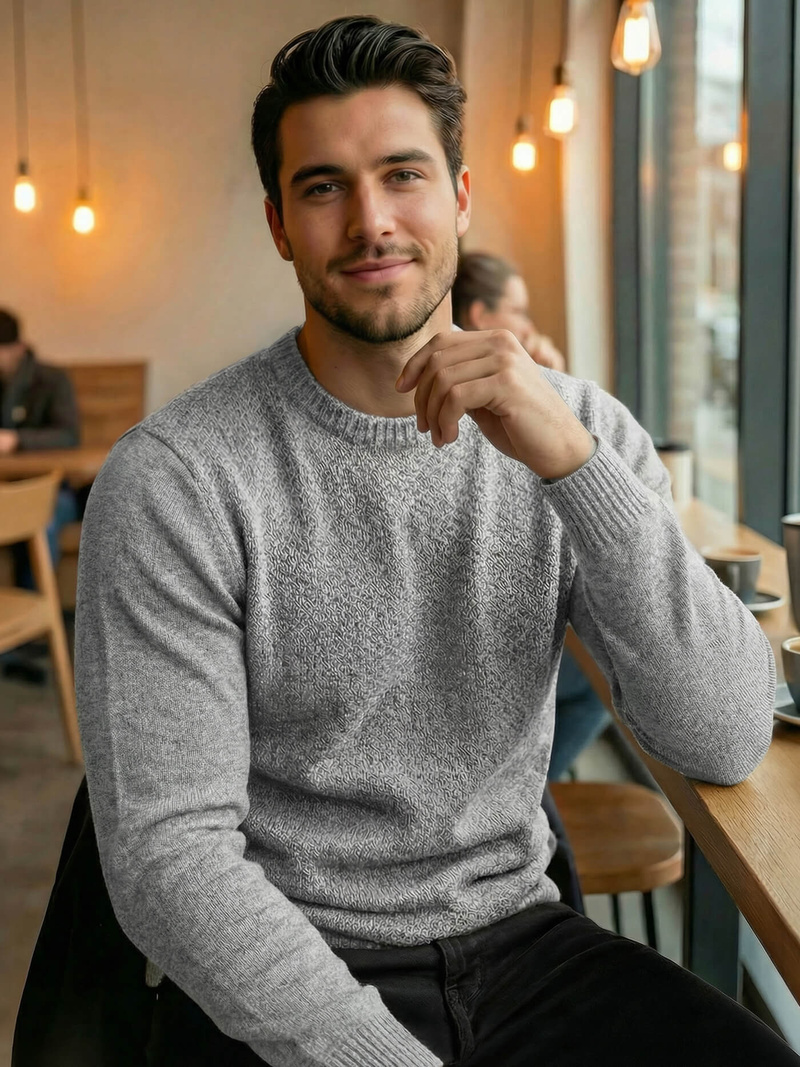 Sweter męski szary OZONEE JS/59B3607/2