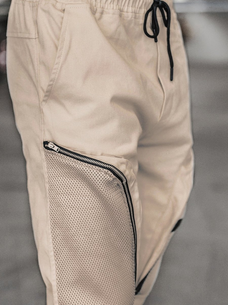 Spodnie męskie chino joggery beżowe OZONEE C/11134