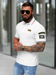 Koszulka męska polo biała OZONEE NB/MT3144